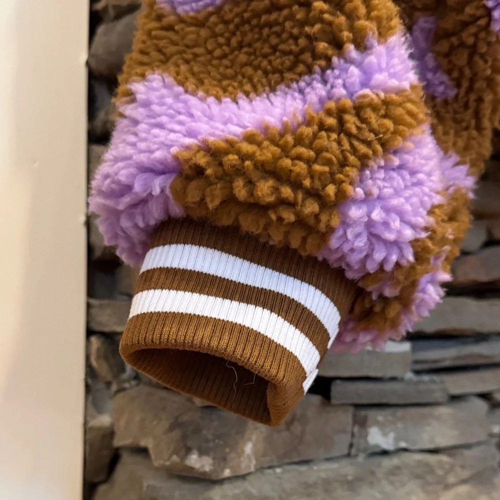 Obey Women’s Brown and Purple Patterned Puffer Jacket With Pockets! - Picture 7 of 11